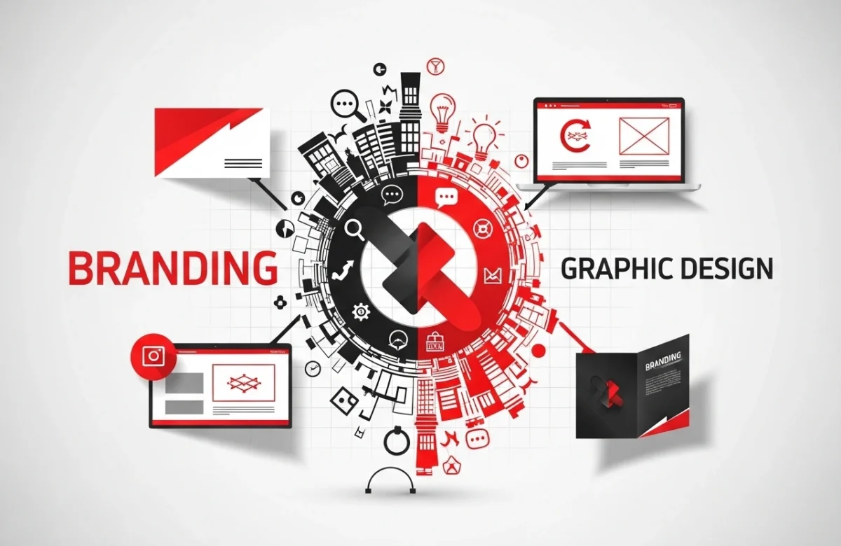 The Role of Branding and Graphic Design in Building a Strong Business Identity in red and black color